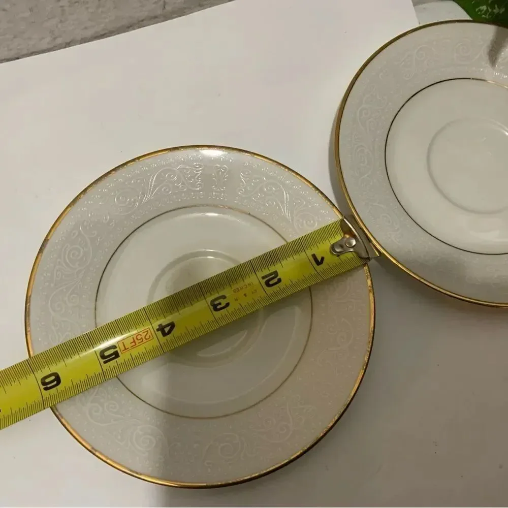 NORITAKE IVORY CHINA 7562 TULANE JAPAN 2 BREAD & BUTTER PLATES 6 1/2